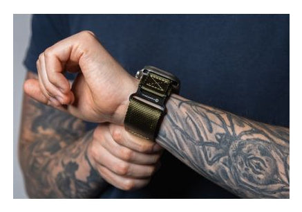 FORCELL Velcro Nylon Strap for Apple Watch - Army Green - 42/44/45/49 mm