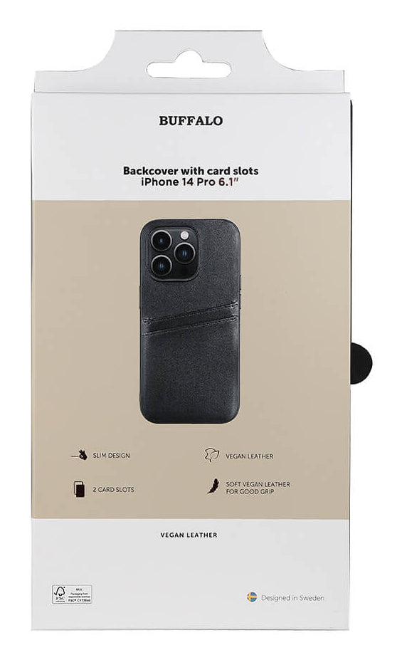 iPhone 14 Pro Læder Cover med kortholder 2 6 1 – Sort – Buffalo - billede 3