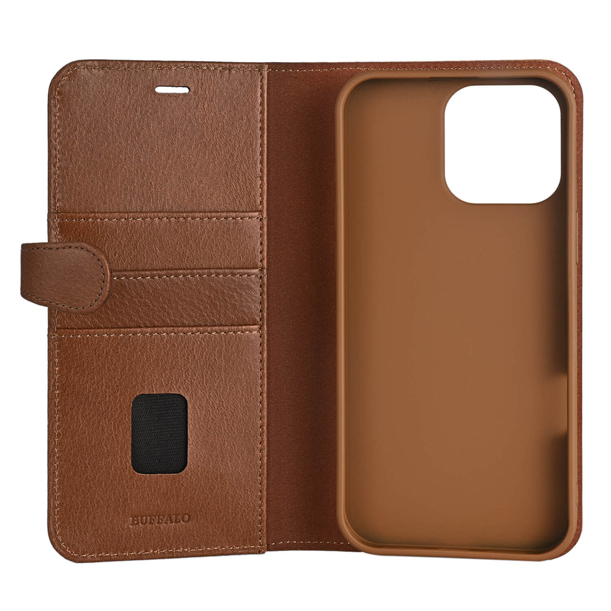 iPhone 16 Pro Max Wallet Flip Cover 2 i 1 – Brun – Buffalo - billede 3