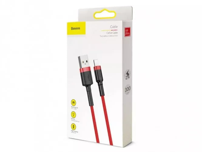 BASEUS Cable - CALKLF-R09 - USB - IPHONE LIGHTNING 2A 3M Red-Black - billede 4