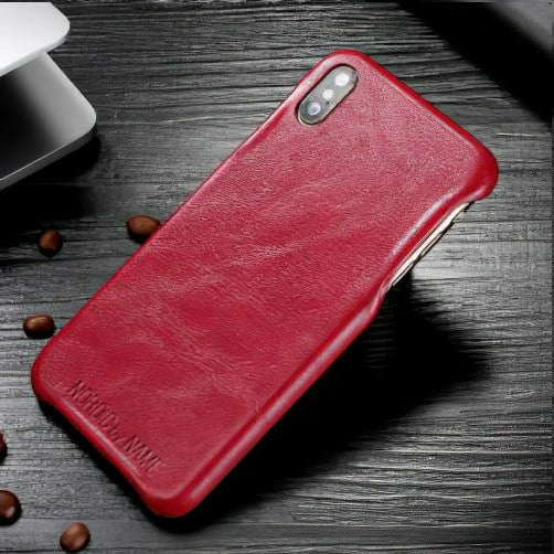 iPhone XS Max Læder Cover – Rød