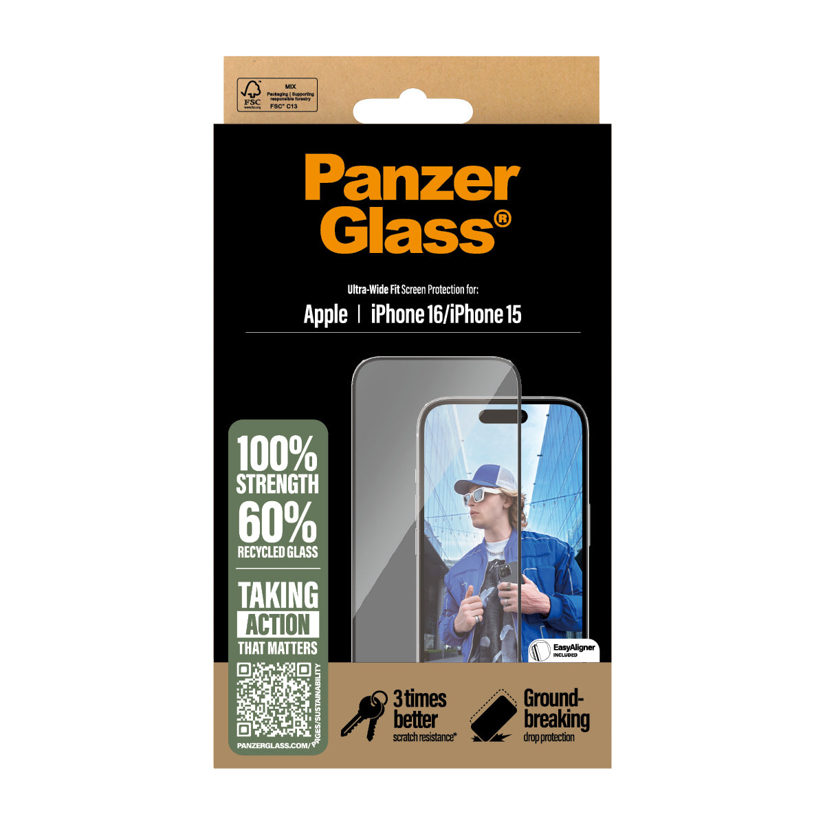 PanzerGlass iPhone 15/16 Ultrawide Fit - billede 3