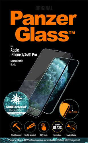 PanzerGlass iPhone X/Xs/11 Pro, Black (Case Friendly)