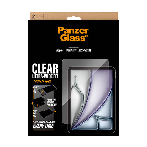PG Screen Protector iPad Air 11'' (2024-2026) UWF w. Fastfit