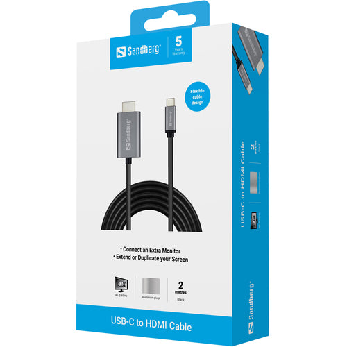 Kabel USBC/HDMI 2m Sølv