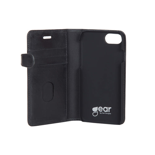 iPhone 6/7/8/SE Læder Wallet Flip Cover Gear – Sort – Buffalo