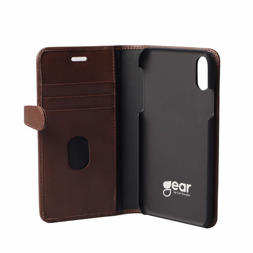 iPhone XS Max Læder Wallet Flip Cover Gear Max – Brun – Buffalo