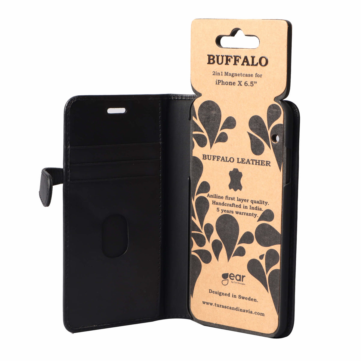 iPhone XS Max Læder Wallet Flip Cover Gear Max – Sort – Buffalo