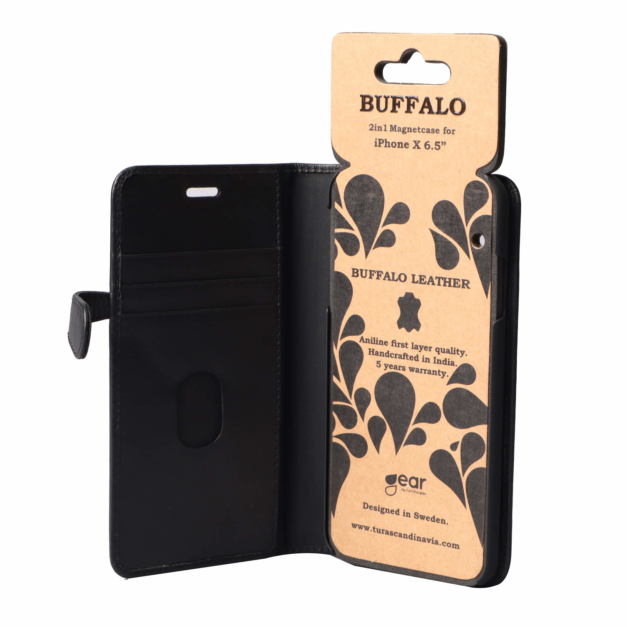 iPhone XS Max Læder Wallet Flip Cover Gear Max – Sort – Buffalo