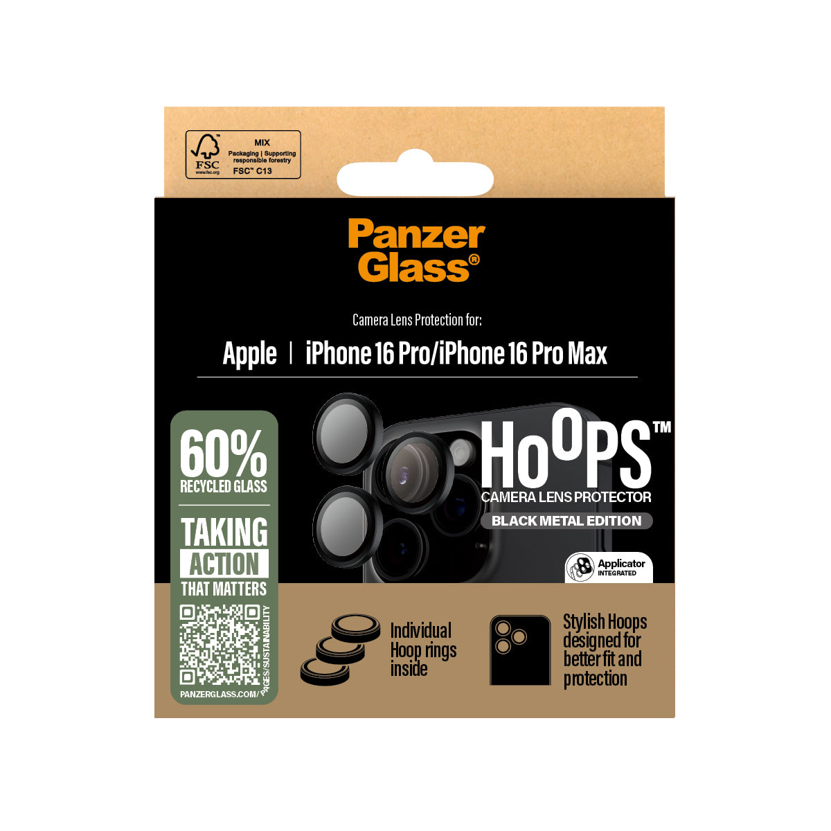 Hoops Black Lens Protector iPhone 16 Pro/16 Pro Max