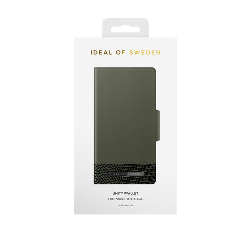 iPhone 6/6S/7/8/SE Wallet Flip Cover Unity Metal Woods – Ideal of Sweden