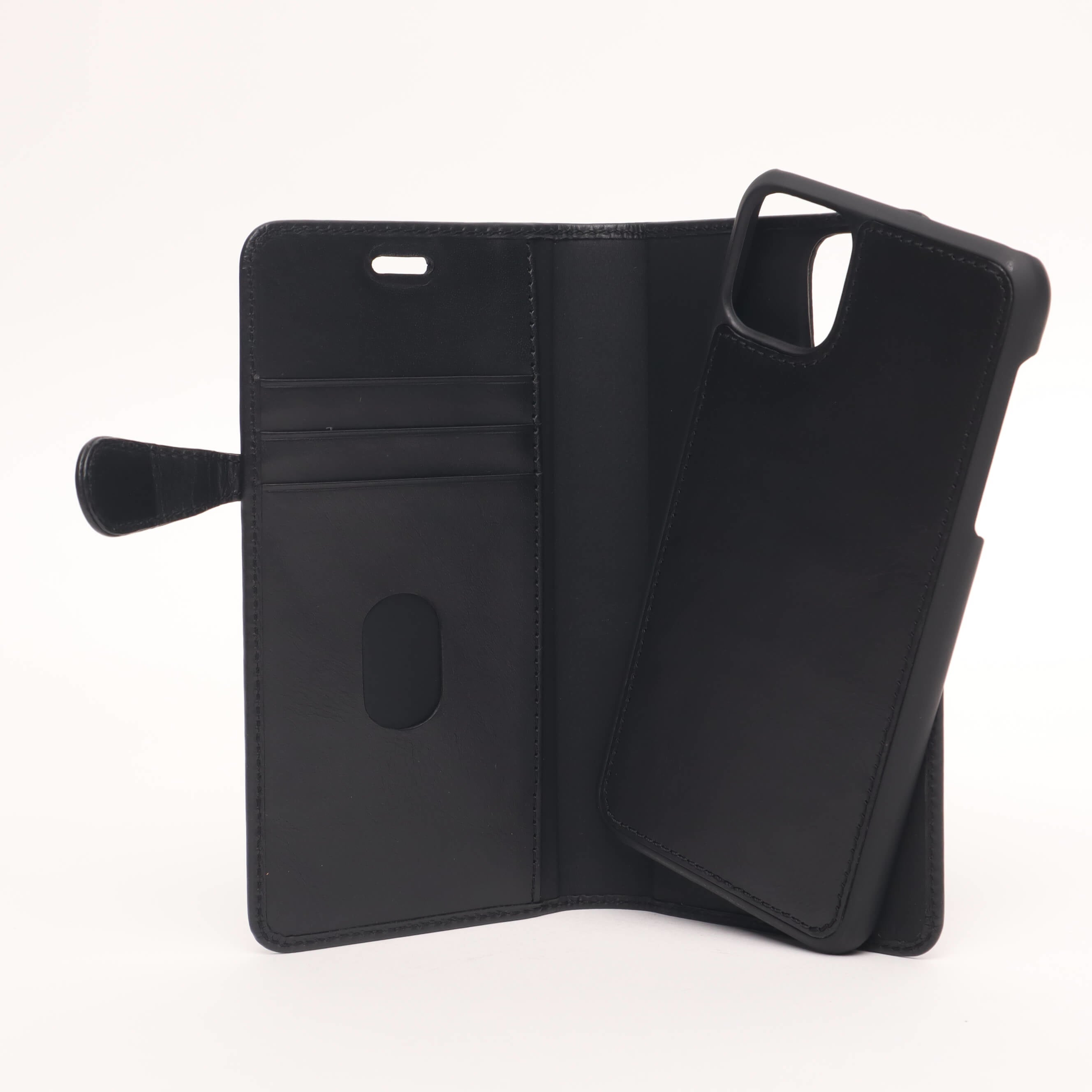 iPhone 11 Pro Max Læder Wallet Flip Cover – Sort – Buffalo