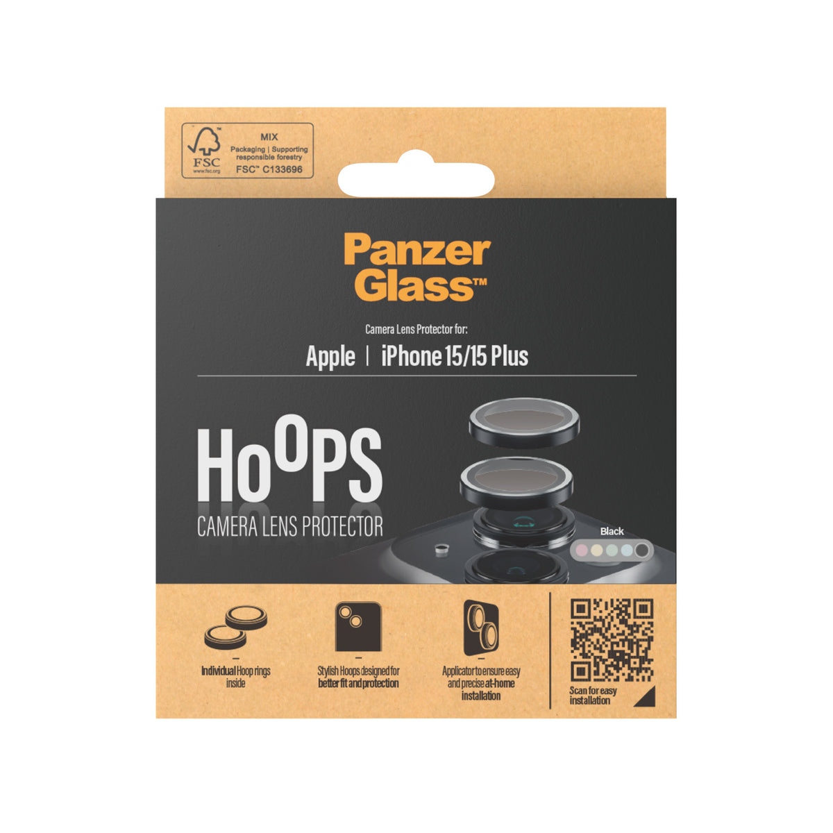 PanzerGlass Hoops for iPhone 15/15 Plus Black - billede 3