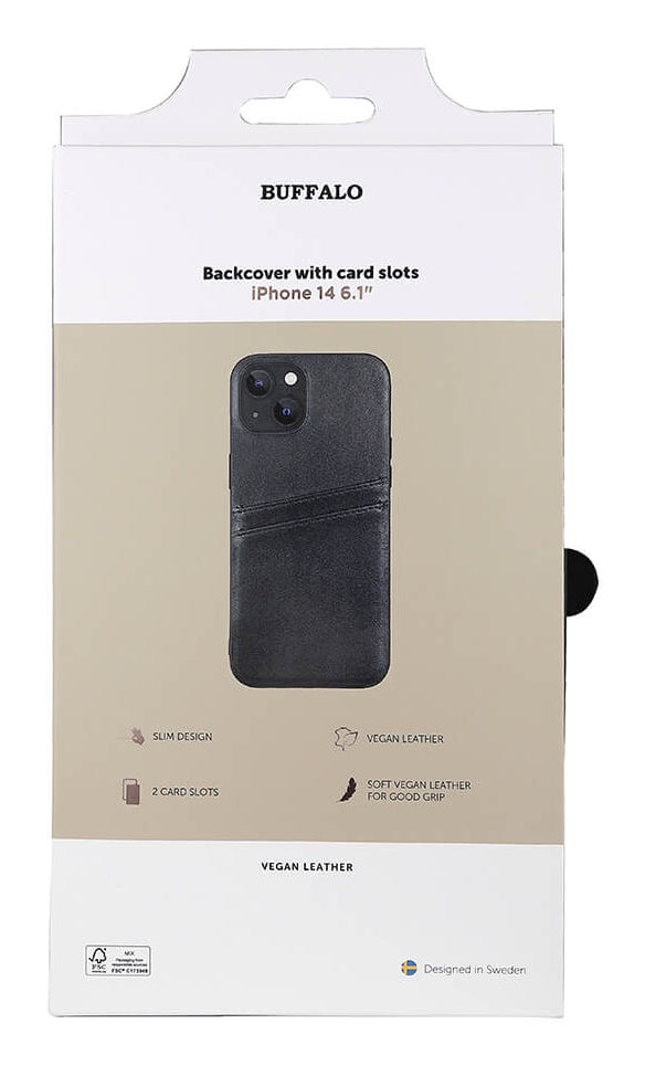 iPhone 14 Cover med kortholder 2 6 1 – Sort – Buffalo - billede 3