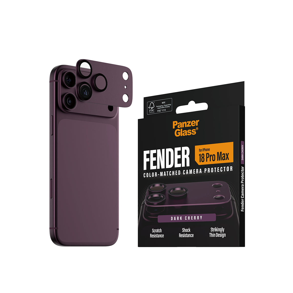 PG Fender Camera Lens Protector Dark Cherry iP18 Pro Max - billede 6