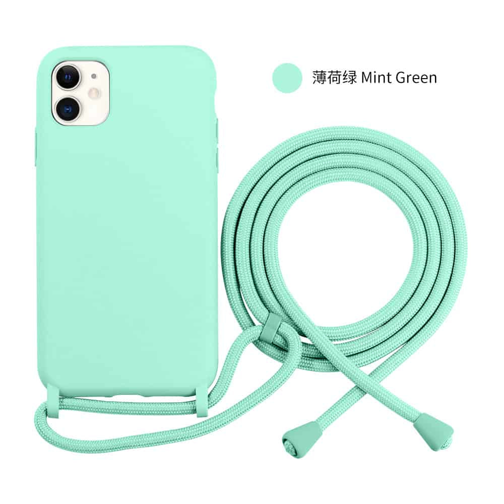 iPhone 13 Pro Silicone Cover Med Snor Lys – Grøn