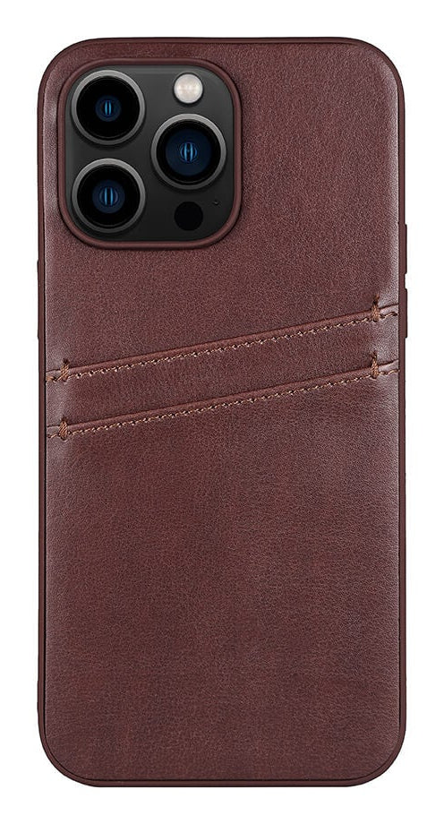 iPhone 14 Pro Max Læder Cover med kortholder 2 6 7 – Brun – Buffalo