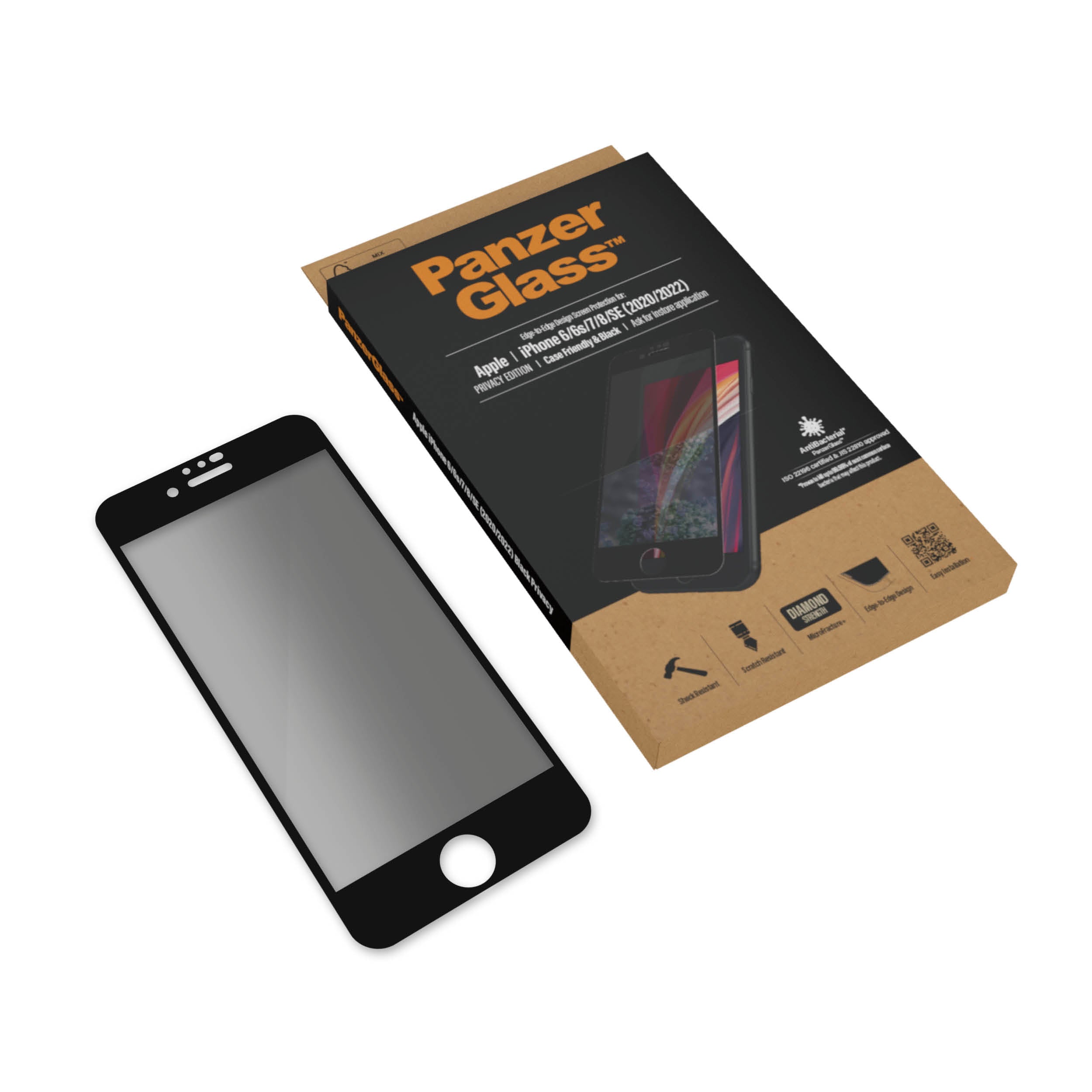 PanzerGlass iPhone SE (2020)/8/7/6 Case Friendly Privacy, Bl - billede 5