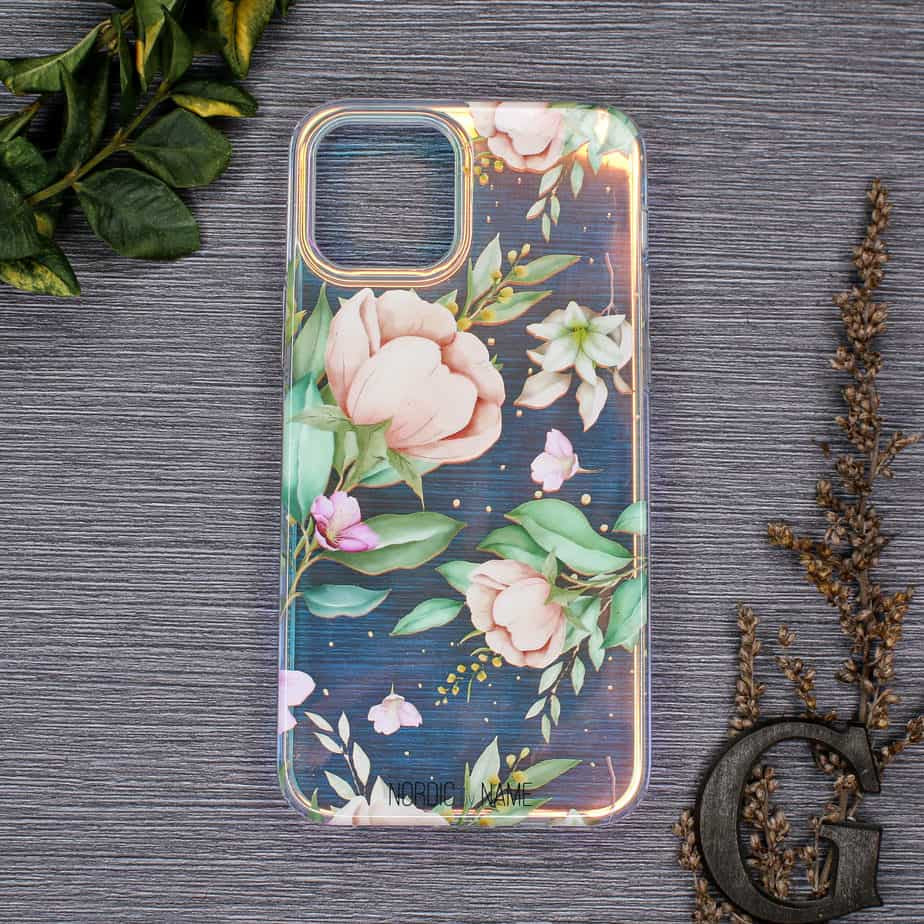 iPhone 12 Mini Cover Med Små Lyserøde Blomster – Transparent