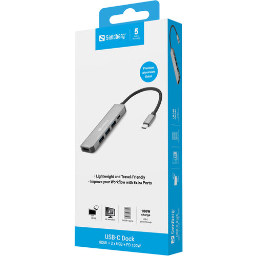 USBC Dock HDMI+3xUSB+PD 100W