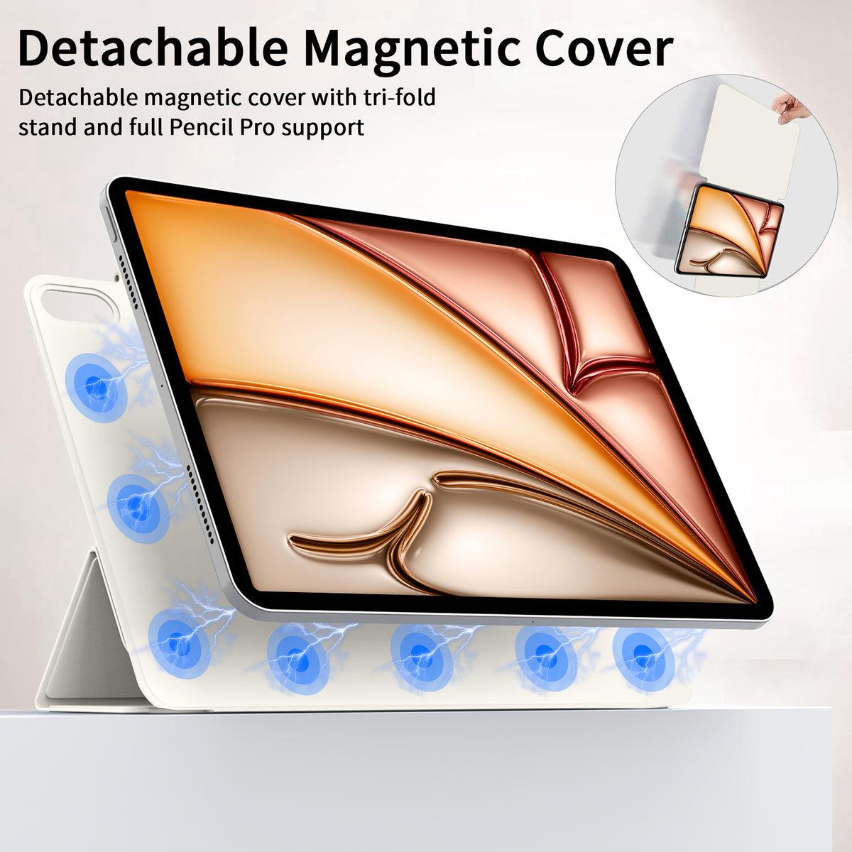 iPad 10,9 / Air4/5/11  Tri-Fold MAGNET Hvid