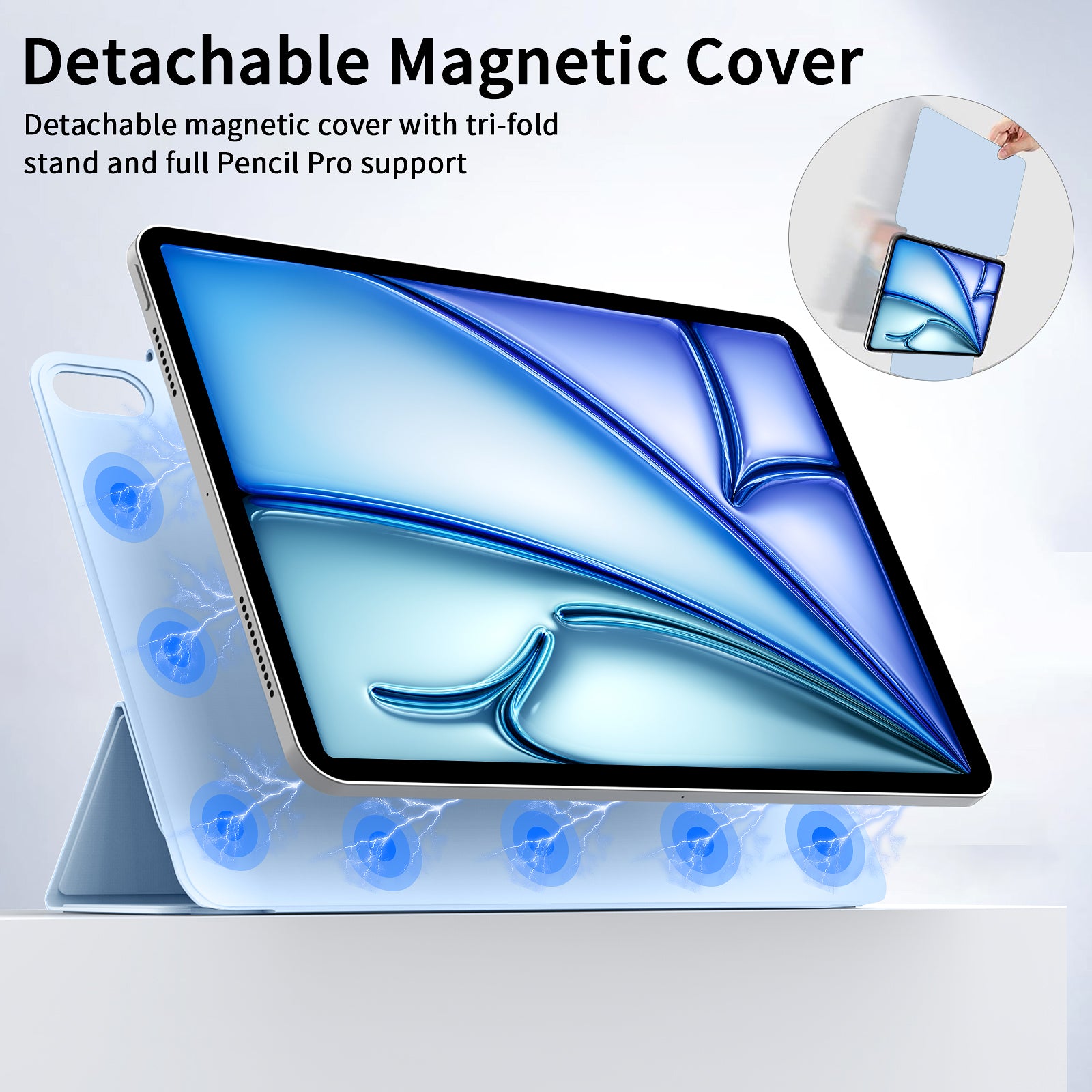 iPad 10,9 / Air4/5/11  Tri-Fold MAGNET SkyBlue