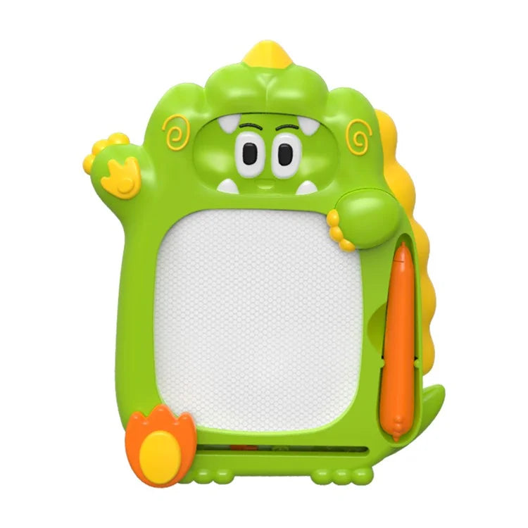 Dinosaur Magnetic Drawing Board Maze Marble Game Children Graffiti Drawing Writing Board Double-sided Educational Toy - Green