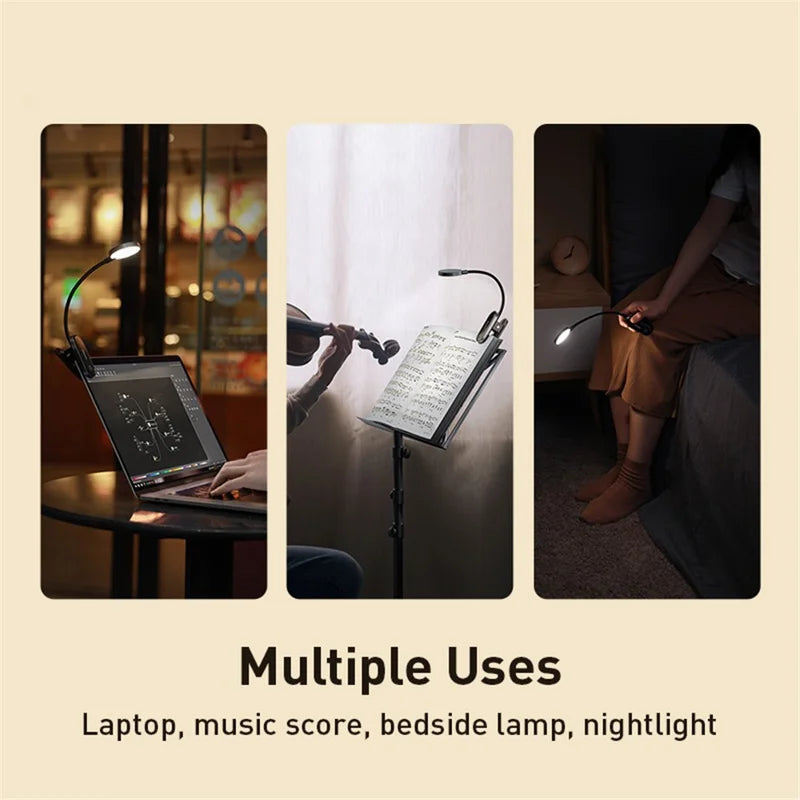 BASEUS Comfort Reading Mini Clip Lamp Eye Protection Light - Dark Grey