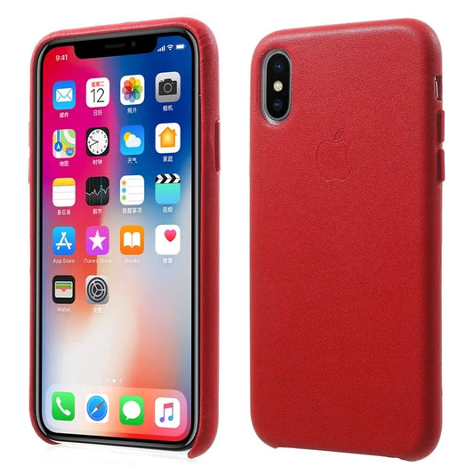 iPhone X/XS Cover Læder Rød