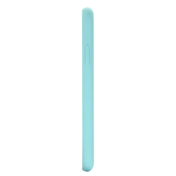 Edge Wrapped Liquid Silicone Cell Phone Shell for iPhone XR 6.1 inch - Cyan