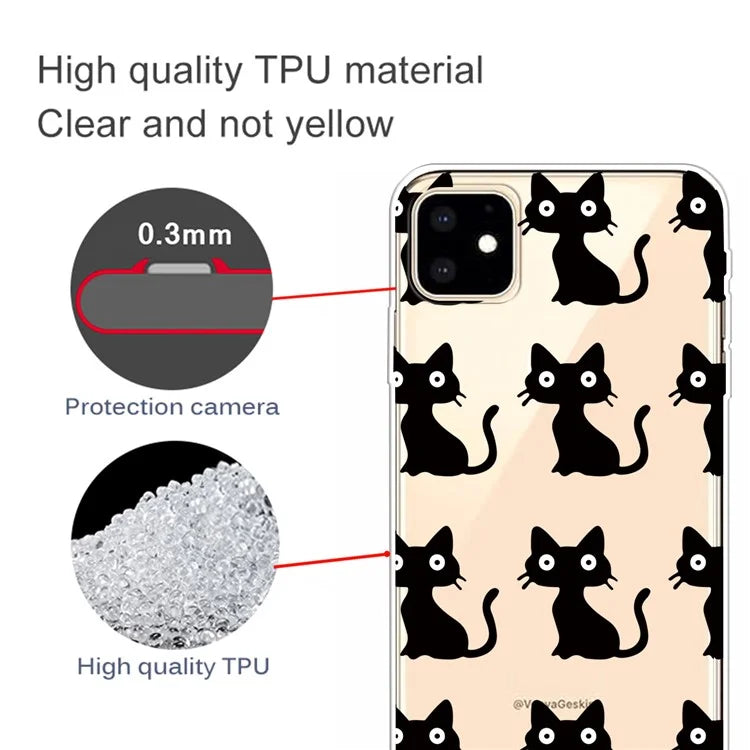 iPhone 11 TPU Cover Cute Flexi 2019 Cats – Sort