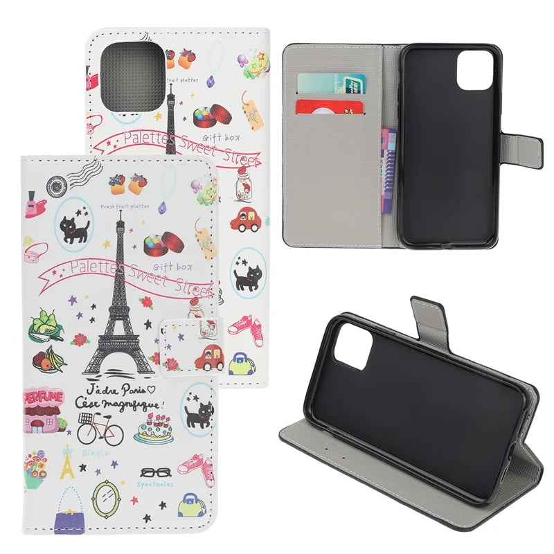 Pattern Printing Wallet Leather Stand Case for iPhone 11 6.1 inch (2019) - Eiffel Tower