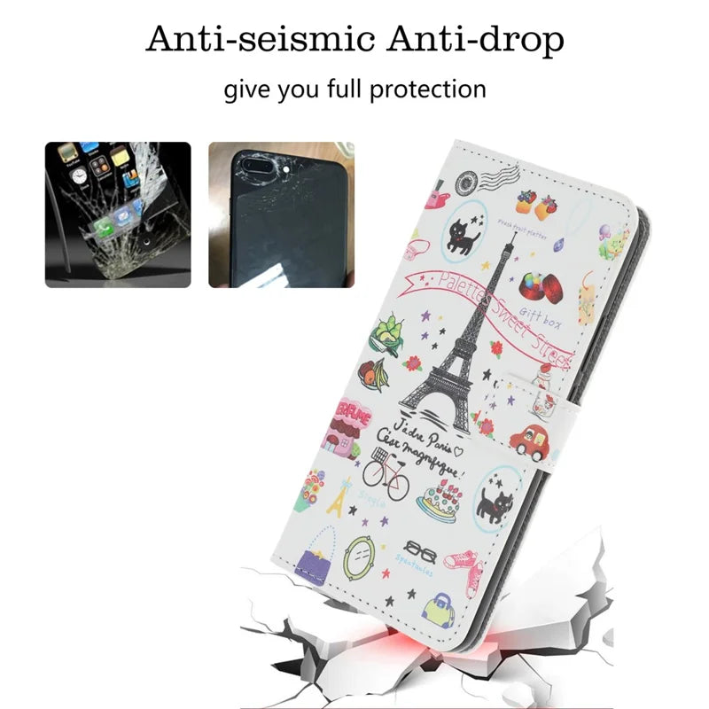 iPhone 11 Læder Wallet Flip Cover Stand 2019 Eiffel Tower