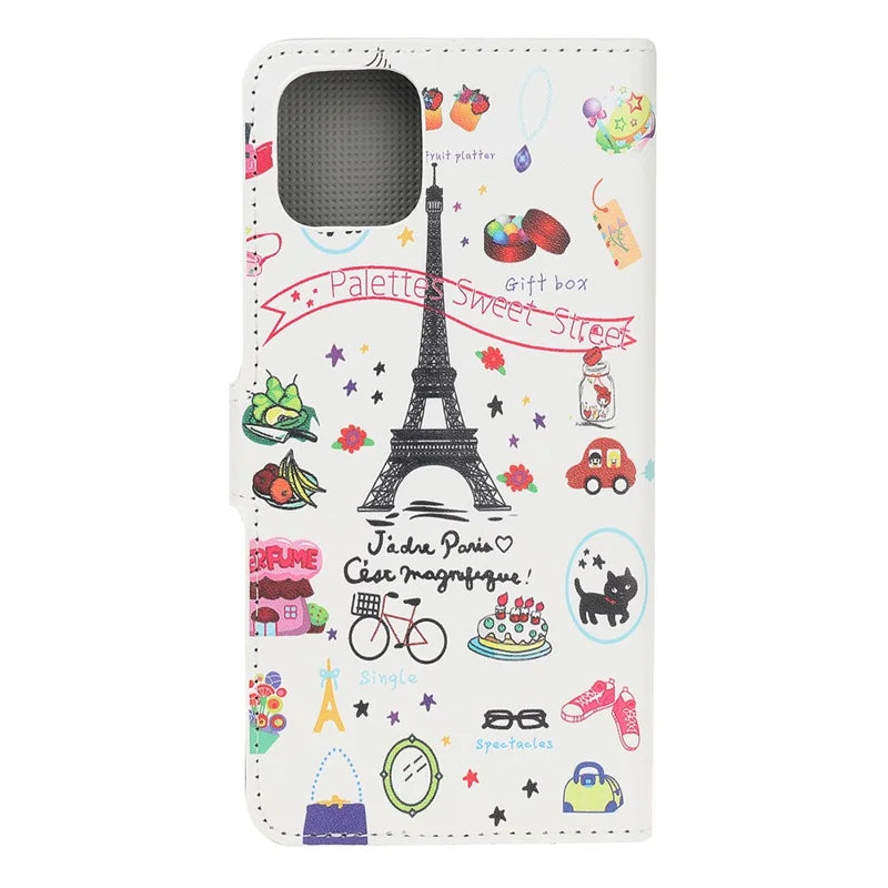 iPhone 11 Læder Wallet Flip Cover Stand 2019 Eiffel Tower