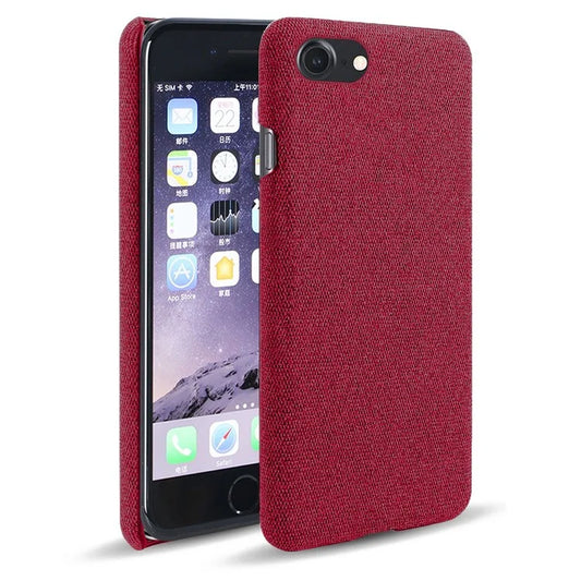 KSQ Cloth Texture Hard Plastic Case for iPhone SE (2020)/SE (2022)/7/8 4.7 inch - Red