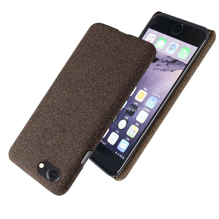 KSQ Cloth Texture Hard Plastic Case for iPhone SE (2020)/SE (2022)/7/84.7 inch - Coffee
