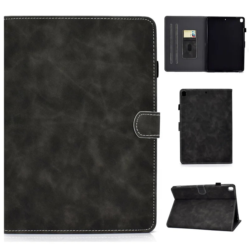 iPad 10,2/10,5 cover Microfiber læder sort