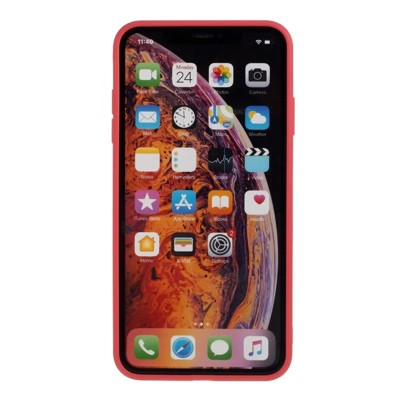 iPhone XS/X Silicone Cover Matte Skin Soft – Rød