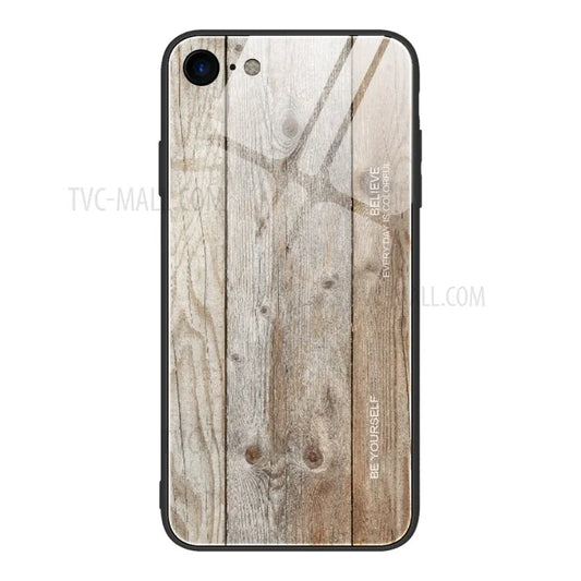 iPhone 7/8/SE2020 Cover Glas/TPU Grå trælook