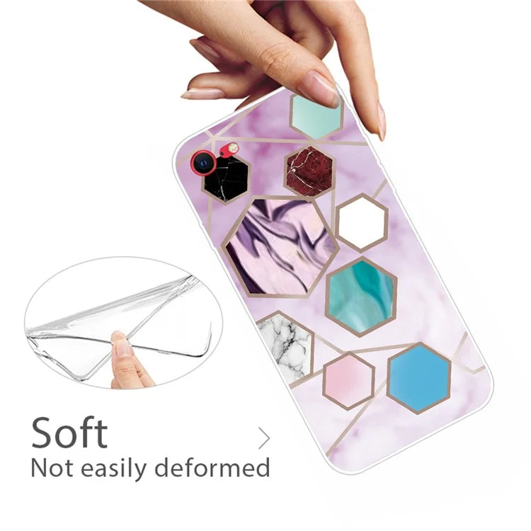 iPhone 7/8/SE TPU Cover Marble Pattern Soft Protection Back Style O