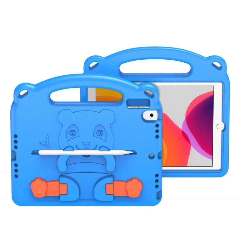DUX DUCIS Cartoon Panda Design Kickstand Drop Proof Anti Slip Lightweight EVA Protective Cover for iPad 10.2 (2020)/ (2021) / iPad 10.2 (2019) - Blue