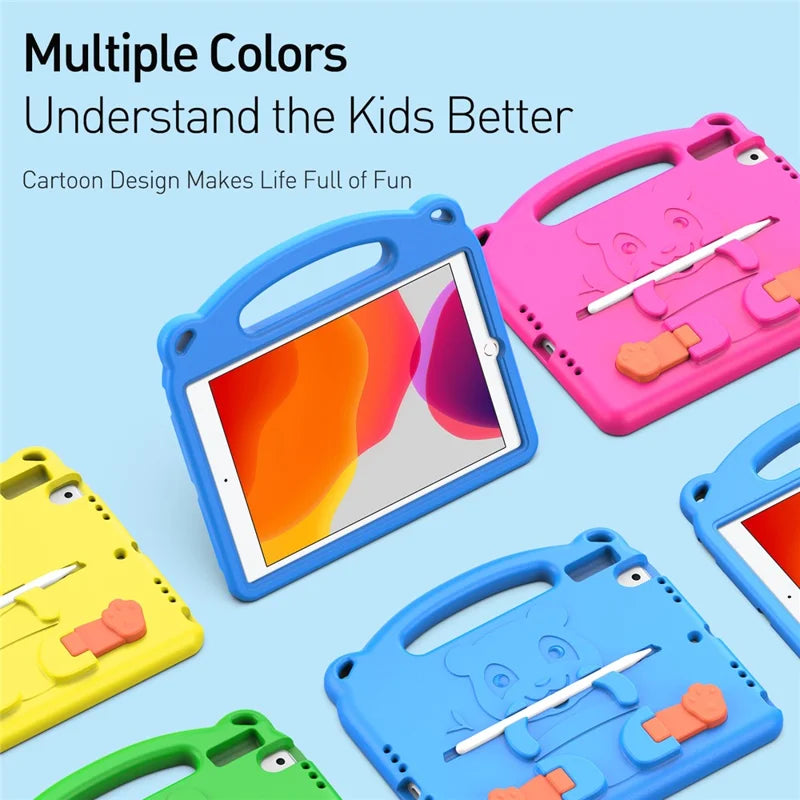 DUX DUCIS Cartoon Panda Design Kickstand Drop Proof Anti Slip Lightweight EVA Protective Cover for iPad 10.2 (2020)/ (2021) / iPad 10.2 (2019) - Blue