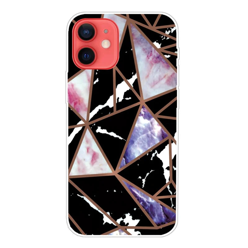 Stylish Marble Pattern TPU Back Shell for iPhone 13 6.1 inch - Style M