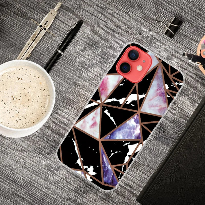 Stylish Marble Pattern TPU Back Shell for iPhone 13 6.1 inch - Style M