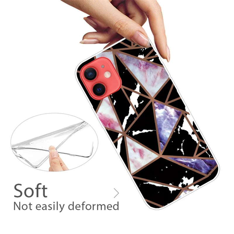 Stylish Marble Pattern TPU Back Shell for iPhone 13 6.1 inch - Style M