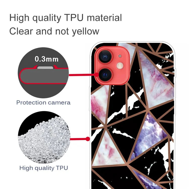 Stylish Marble Pattern TPU Back Shell for iPhone 13 6.1 inch - Style M