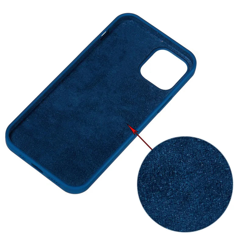 Liquid Silicone Solid Color Protective Phone Case for iPhone 13 Pro Max 6.7 inch - Blue
