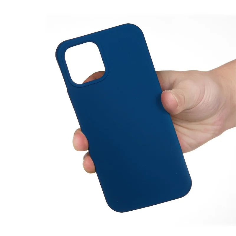Liquid Silicone Solid Color Protective Phone Case for iPhone 13 Pro Max 6.7 inch - Blue
