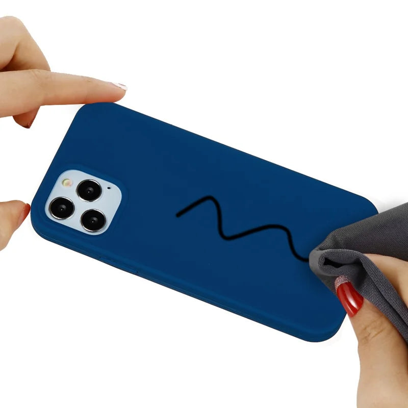 Liquid Silicone Solid Color Protective Phone Case for iPhone 13 Pro Max 6.7 inch - Blue