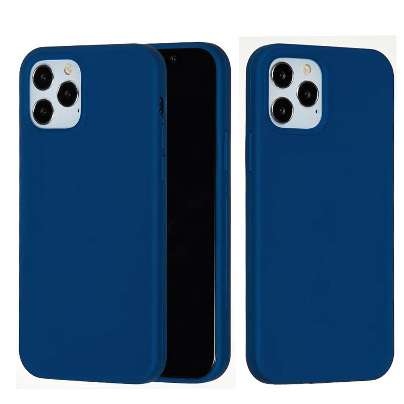 Liquid Silicone Solid Color Protective Phone Case for iPhone 13 Pro Max 6.7 inch - Blue